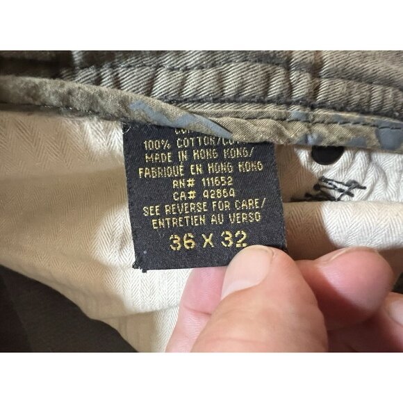 Z‎ BRAND Corduroy Pants Mens 36x30 Green Pocketed Belted Zip Patched. - Picture 3 of 12